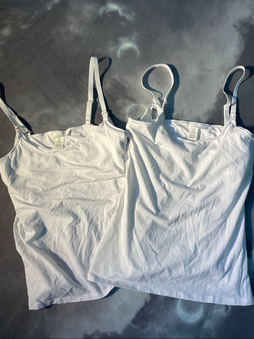 H&M (2)Maternity White Adjustable-Strap Camisole - Nursing, Breastfeeding